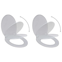 vidaXL Abattant WC avec frein de chute 2 pcs Plastique Blanc