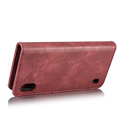 Wewoo Housse Coque Etui en cuir Crazy Horse Texture Flip détachable magnétique avec support et fentes pour cartes et portefeuille Galaxy A10 Rouge pas cher