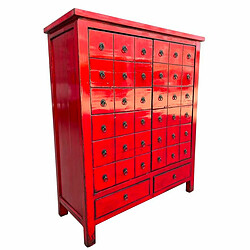 Caisson à Tiroirs DKD Home Decor Rouge Bois Oriental Laqué 102 x 42 x 120 cm