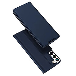 etui type bibliotheque dux ducis skin pro pour samsung galaxy s22 bleu