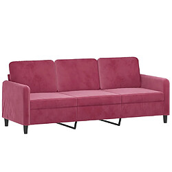 Avis vidaXL Canapé à 3 places et repose-pieds Rouge bordeaux 180 cm Velours