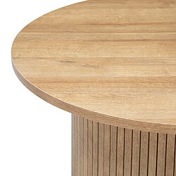 Pegane Table basse ronde en bois MDF coloris naturel - diamètre 70 x hauteur 40 cm