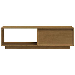 Avis vidaXL Meuble TV Marron miel 110x30x33,5 cm Bois de pin massif