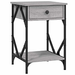 Maison Chic Table de chevet,Table de nuit,Table d'appoint pour salon sonoma gris 40x42x60 cm bois d'ingénierie -MN81731