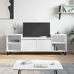 Maison Chic Meuble TV scandinave - Banc TV pour salon Blanc 160x35x55 cm Bois d'ingénierie -MN58026