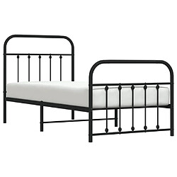 Acheter vidaXL Cadre de lit métal sans matelas avec pied de lit noir 90x190 cm