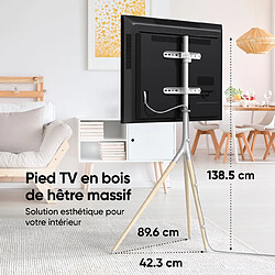 Avis ONKRON Trepied Television Bois pour 32 - 65 Pouces TV & Ecran, Support Télé sur Pied Poids jusqu'à 35 kg - Pied pour TV Hauteur Réglable VESA 100x100 - 400x400/Trepied TV Pivotant TS1220-W Blanc