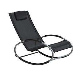 Beliani Chaise longue Tissu Noir CAMPO