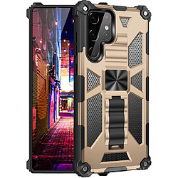 Coque en TPU anti-chute, anti-rayures, béquille intégrée, hybride or pour votre Samsung S22 Ultra