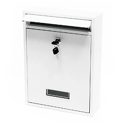 Avis Helloshop26 Boite aux lettres design murale courrier acier galvanisé 21,5 x 9 x 32 cm blanc 16_0000074