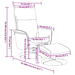 vidaXL Fauteuil inclinable de massage avec repose-pied noir similicuir pas cher