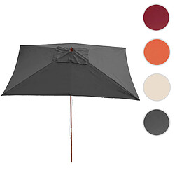 Mendler Parasol Florida, Parasol de jardin, Parasol de marché, 2x3m polyester/bois 6kg ~ anthracite