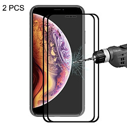 Wewoo Film de verre trempé plein écran 0.2mm 9H 2.5D pour iPhone XS Max (Noir)