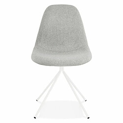 Paris Prix Chaise Design en Tissu Monica 84cm Gris & Blanc