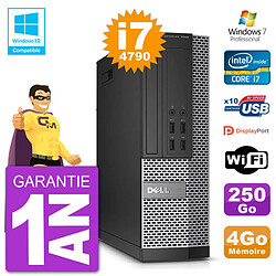 PC Dell 7020 SFF Intel i7-4790 RAM 4Go Disque 250Go Graveur DVD Wifi W7 - Occasion