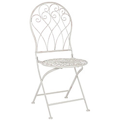 Acheter Beliani Chaise de jardin STIFFE Métal Blanc