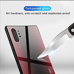 Wewoo Coque Pour Galaxy Note 10 Pro Texture Gradient Glass Protective Glass Case Rose Red pas cher