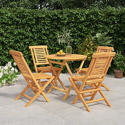 Salle à dîner de jardin 5 pcs,Table et chaise à manger Bois de teck massif -MN22683