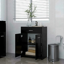 Avis Maison Chic Armoire de salle de bain,Meuble de rangement,Meuble haut Noir 60x33x80 cm Aggloméré -GKD304178