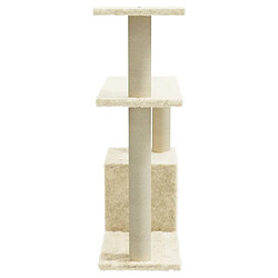 Avis Helloshop26 Arbre à chat meuble tour grimper jouet grattage grattoir escalade plateforme avec griffoirs en sisal 70 cm crème 02_0022519