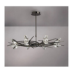 Luminaire Center Suspension Eclipse télescopique 8 Ampoules G9, chrome noir