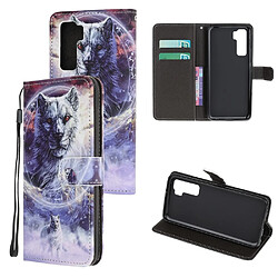 Etui en PU impression de motif texture croisée avec sangle tigre pour votre Huawei Nova 7 SE/P40 Lite 5G