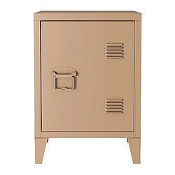 Helloshop26 Table de chevet en acier laminé 57 x 40 x 30 cm marron clair mat 03_0008683