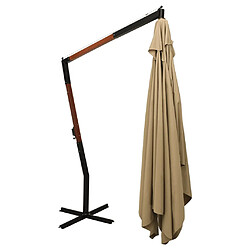 Acheter Helloshop26 Parasol meuble de jardin en porte-à-fau x avec mât en bois 400 x 300 cm taupe 02_0008626