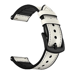 Bracelet en cuir véritable Largeur 20 mm blanc pour votre Huawei Watch GT2