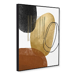 Avis Pegane Ensemble 2 tableaux peinture à l'huile sur toile,peinte avec cadre en bois noir - Longueur 100 x Profondeur 3 x Hauteur 70 cm