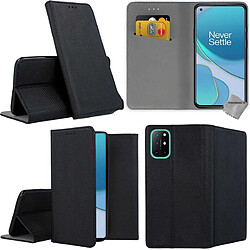 Htdmobiles Housse etui portefeuille avec coque intérieure en silicone pour OnePlus 8T + film ecran - NOIR MAGNET pas cher