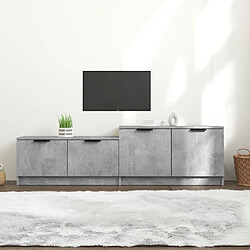 vidaXL Meuble TV Gris béton 158,5x36x45 cm Bois d'ingénierie