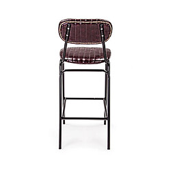 Avis Mes Chaise de bar 44x51x100 cm en PU bordeaux et acier noir