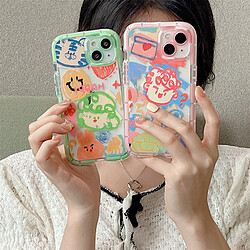 GUPBOO Étui pour iPhone11ProMax Graffiti dessin animé garçon fille dessin animé étui pour téléphone portable silicone femme