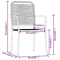 vidaXL Ensemble de salle à manger de jardin 5 pcs Noir pas cher