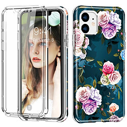 Wewoo Coque Rigide Pour iPhone 11 antichoc PC + Etui de protection arrière TPU + Protecteur d'écran avant PET Rose