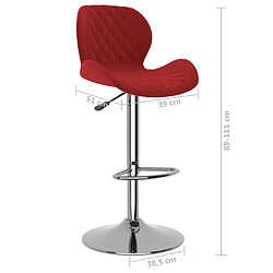 vidaXL Tabourets de bar lot de 2 rouge bordeaux velours pas cher