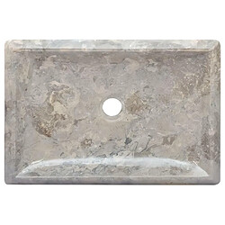 Vente-Unique Lavabo de salle d'eau vasque à poser de toilette lave-mains de salle de bain lavabo de salle d'eau maison intérieur 50 x 35 cm marbre gris 02_0002808 pas cher