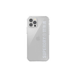 Superdry Coque pour Apple iPhone 12 / 12 Pro Gamme Snap Case Clear en TPU Gris