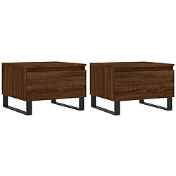 vidaXL Tables basses 2 pcs chêne marron 50x46x35 cm bois d'ingénierie