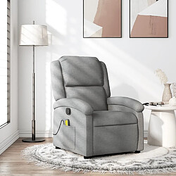 Maison Chic Fauteuil de massage inclinable,Fauteuil luxe de relaxation Gris clair Tissu -MN69941