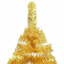 vidaXL Arbre de Noël artificiel pré-éclairé et boules doré 120 cm PET