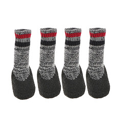 Chaussettes de chien anti-dérapant chaussettes chaussures chaudes chaussettes en coton patte de protection grey_m