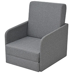 vidaXL Fauteuil convertible gris clair tissu 