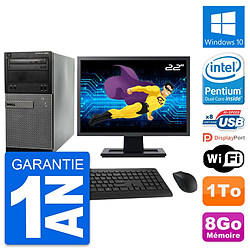 PC Tour Dell 3020 Ecran 22" Intel G3220 RAM 8Go Disque 1To Windows 10 Wifi - Occasion