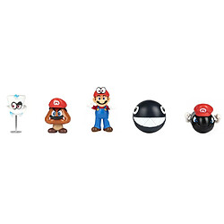 Jakks Coffret 5 Figurines super Mario odyssey, goomba,mario,bullet