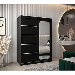 Abiks Meble Armoire PROMO V2 À Portes Coulissantes 200/150/62 2 Portes (Noir/Noir)