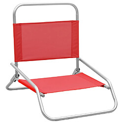 vidaXL Chaises de plage pliables lot de 2 Rouge Tissu