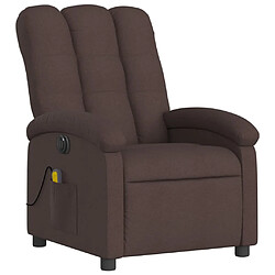 Avis Maison Chic Fauteuil Relax pour salon, Fauteuil de massage inclinable électrique Marron foncé Tissu -GKD96679