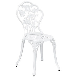 Acheter Kit de Bistrot Wakefield Table et Chaises Vintage Fonte Aluminium Blanc Brillant [casa.pro]